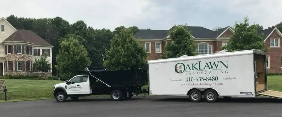 A landscaping company truck